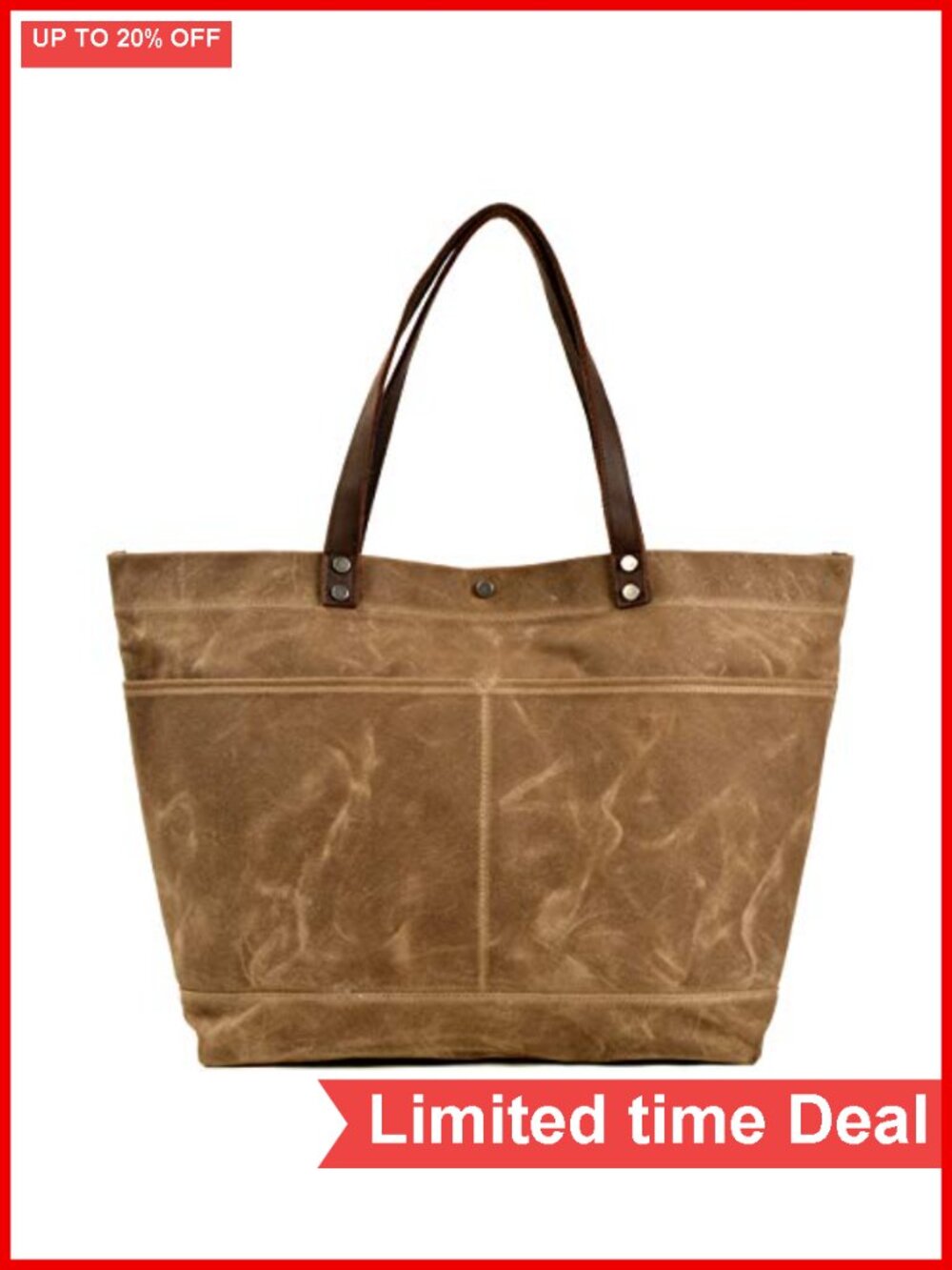 Waxed Canvas Travel Tote Bag Extra Large Carryall Shoulder Handbag Waterproof